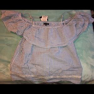 Cute blue and white stripes top